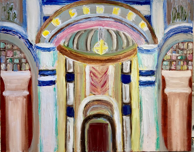 Altar Beneath the Golden Eye — pastel painting by Karin Kepler Springer